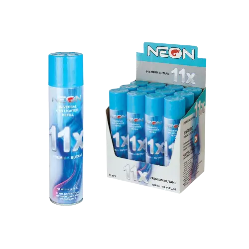 Neon 11x Premium Butane - Universal Gas Lighter Refill (300mL, 12ct)