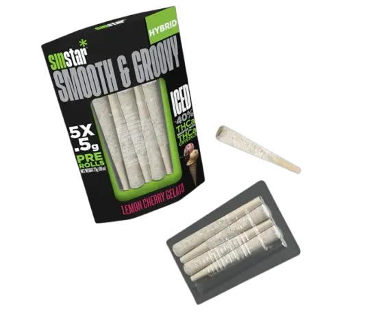 Sinstar  - Smooth&Groovy  THC-A Iced Delta Prerolls (0.5g, 5ct)
