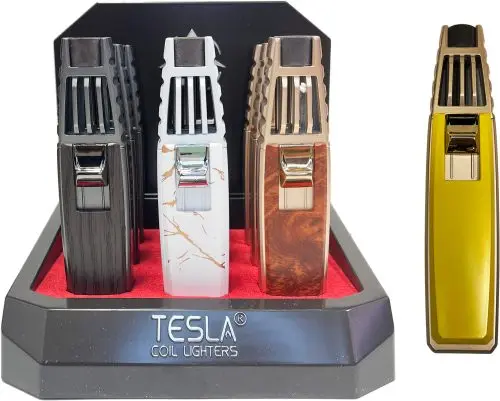 Tesla Coil - Standing Pencil (61690-T) Single Flame Refillable Lighters (9ct)