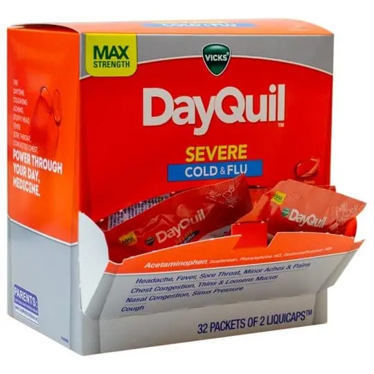 Vicks Dayquil - Severe Cold and Flu - Medicine & First Aid (2pk, 32ct)