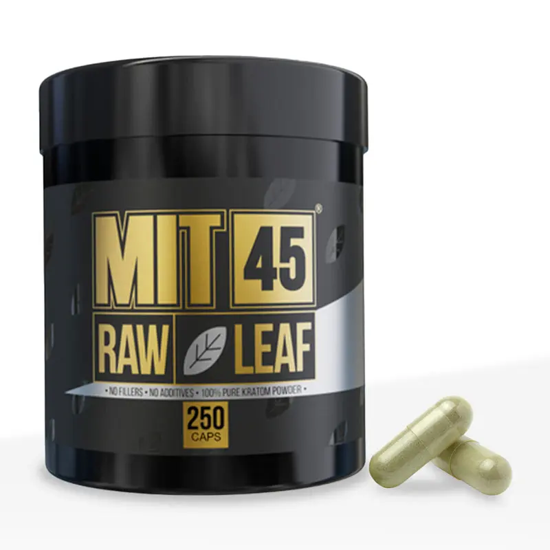 MIT45 - Raw Leaf Kratom Capsules (250ct)