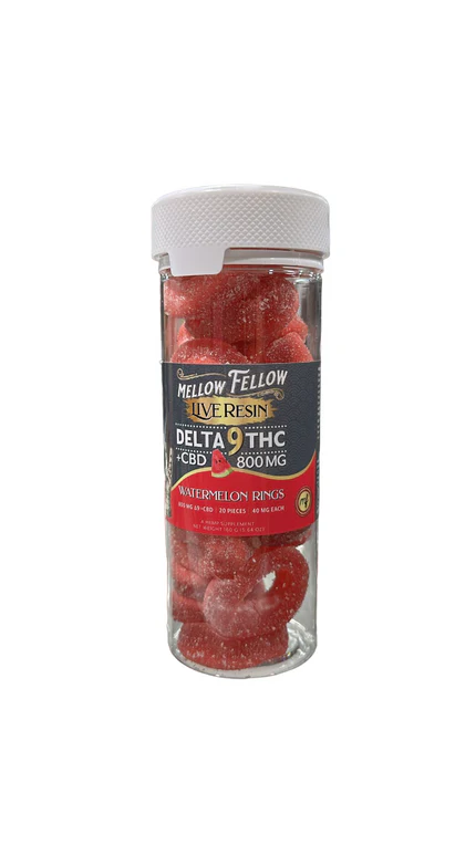 Mellow Fellow Live Resin (D9 + CBD) - Delta Gummies (40mg, 20ct)