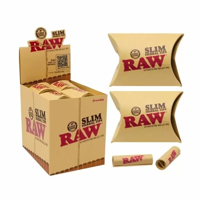 RAW - Pre-Rolled Slim Herbal Tips (20ct, 21pk)