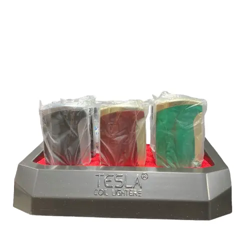 Tesla Coil - Cigar Punch Design (61764-T) Dual Flame Refillable Lighters (12ct)