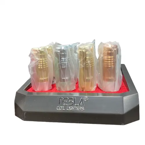 Tesla Coil - Easy Slide Trigger (61705-T) Single Flame Refillable Lighters (12ct)