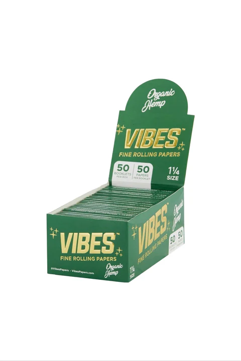 Vibes - 1 1/4" Size Organic Hemp Rolling Papers (50ct, 50pk)