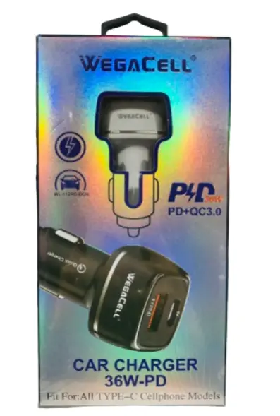 WegaCell - Quick Charge (PD Car Charger + QC3.0) - Electronics (36W Output)
