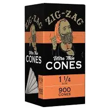 Zig Zag - 1 1/4" Size Ultra Thin Bulk Cones (900ct)